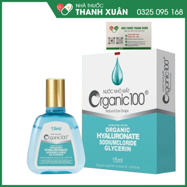 Nước nhỏ mắt ORGANIC 100 giúp cung cấp và duy trì độ ẩm tự nhiên cho mắt